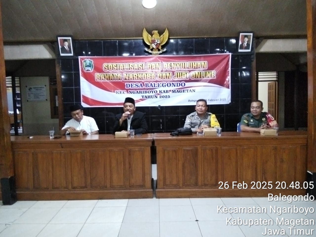 DEMI MENJAGA GENERASI EMAS, PEMDES BALEGONDO LAKUKAN SOSIALISASI DAN PENYULUHAN BAHAYA NARKOBA DAN JUDOL